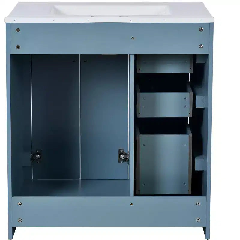 Meuble-lavabo de salle de bain 30 pouces à vasque simple avec armoire et 3 tiroirs – Noir / Bleu / Vert / Indigo / Blanc