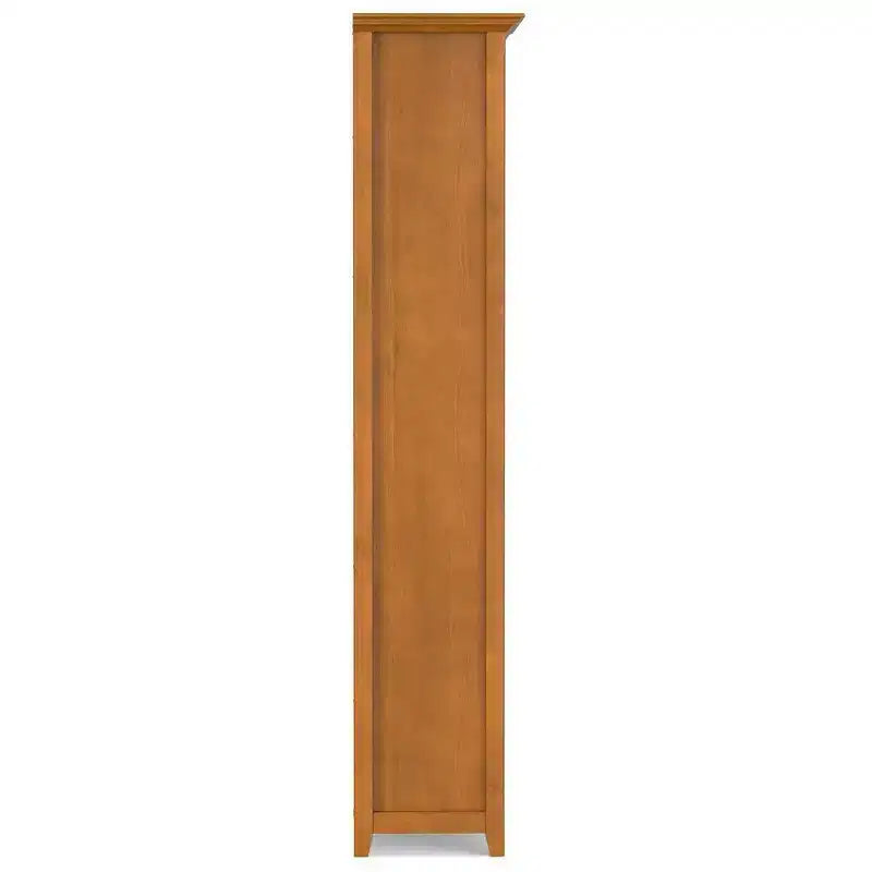 70" Five-Shelf Solid Wood Bookcase - Lacquered Pine, 4 Adjustable Shelves