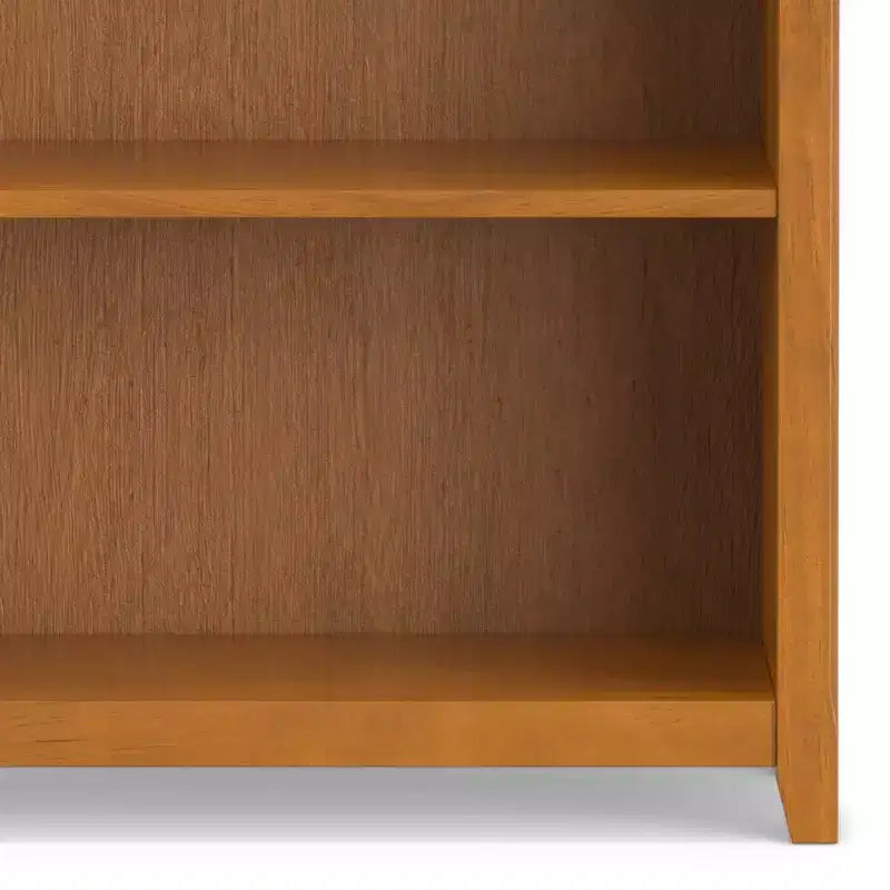 70" Five-Shelf Solid Wood Bookcase - Lacquered Pine, 4 Adjustable Shelves