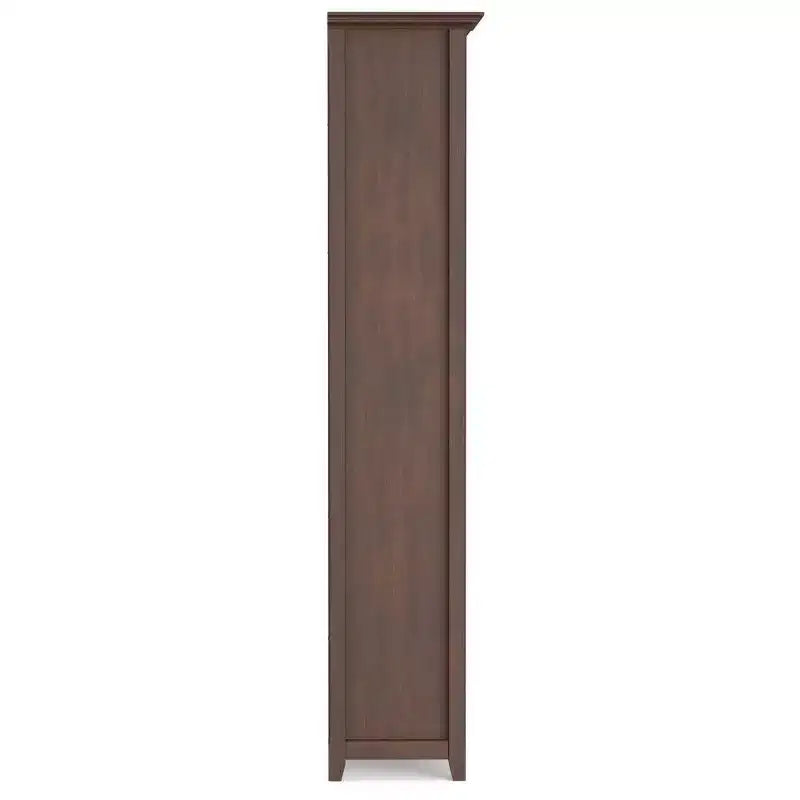 70" Five-Shelf Solid Wood Bookcase - Lacquered Pine, 4 Adjustable Shelves