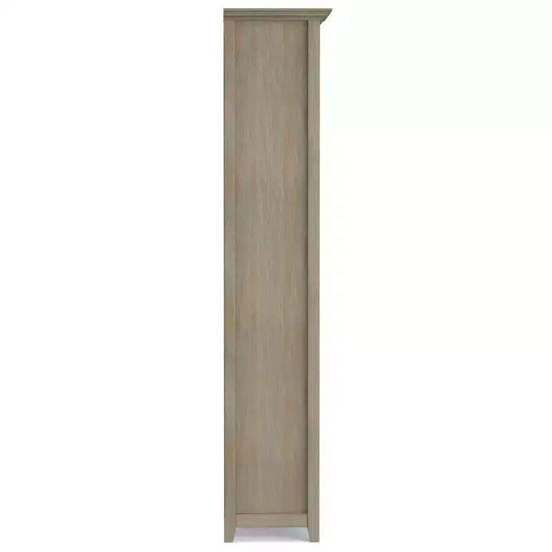 70" Five-Shelf Solid Wood Bookcase - Lacquered Pine, 4 Adjustable Shelves
