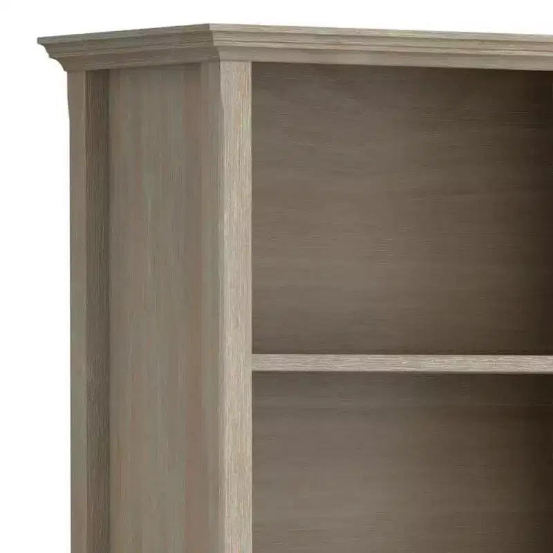 70" Five-Shelf Solid Wood Bookcase - Lacquered Pine, 4 Adjustable Shelves