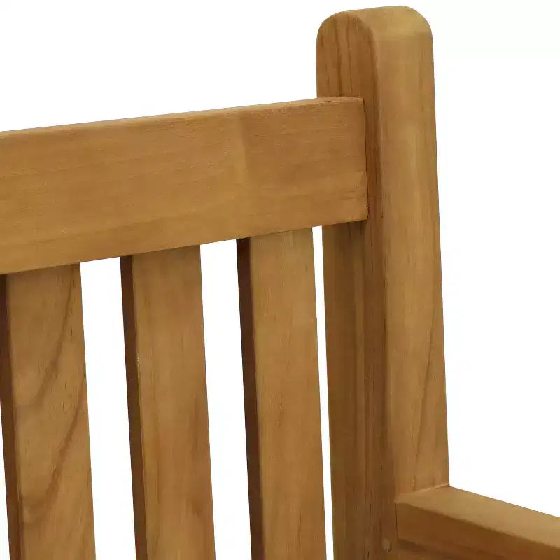 Banc de jardin Sunnydaze d'extérieur en teck massif avec finition teintée claire - 60 po - Brun clair