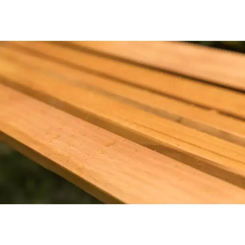Banc d'extérieur en bois pour parc, patio, jardin, avec accoudoirs et pieds en acier décoratifs