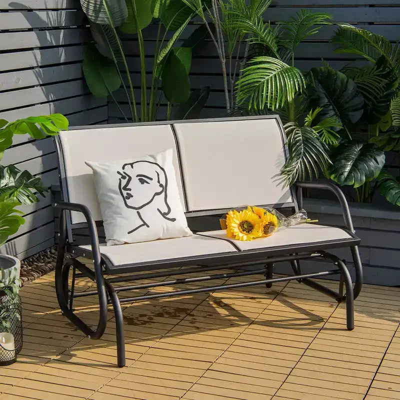 Balançoire de patio Costway, banc planeur, causeuse, chaise à bascule pour jardin et piscine.