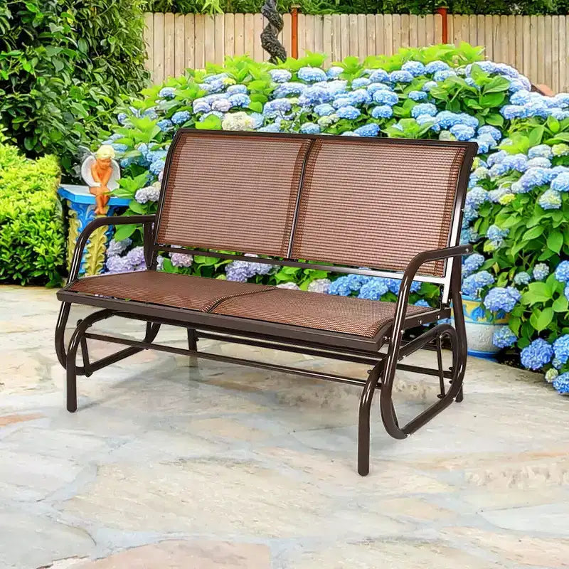 Balançoire de patio Costway, banc planeur, causeuse, chaise à bascule pour jardin et piscine.