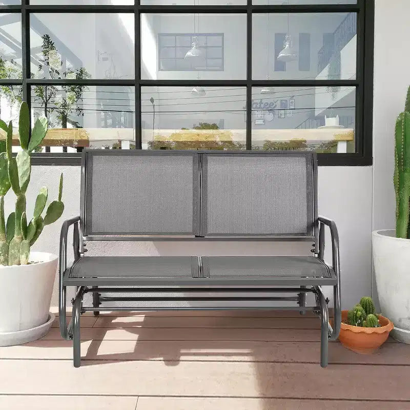 Balançoire de patio Costway, banc planeur, causeuse, chaise à bascule pour jardin et piscine.