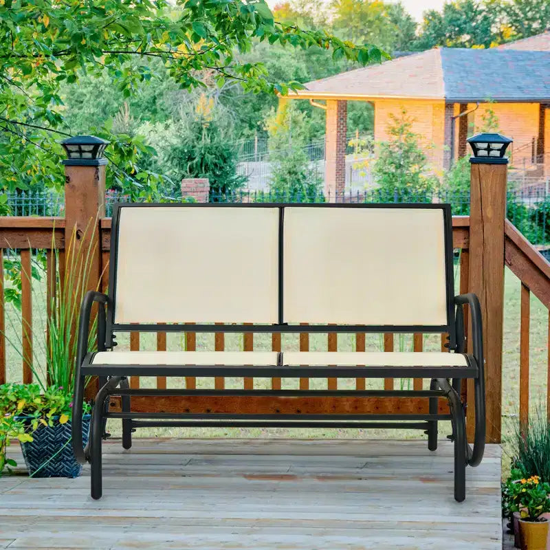 Balançoire de patio Costway, banc planeur, causeuse, chaise à bascule pour jardin et piscine.