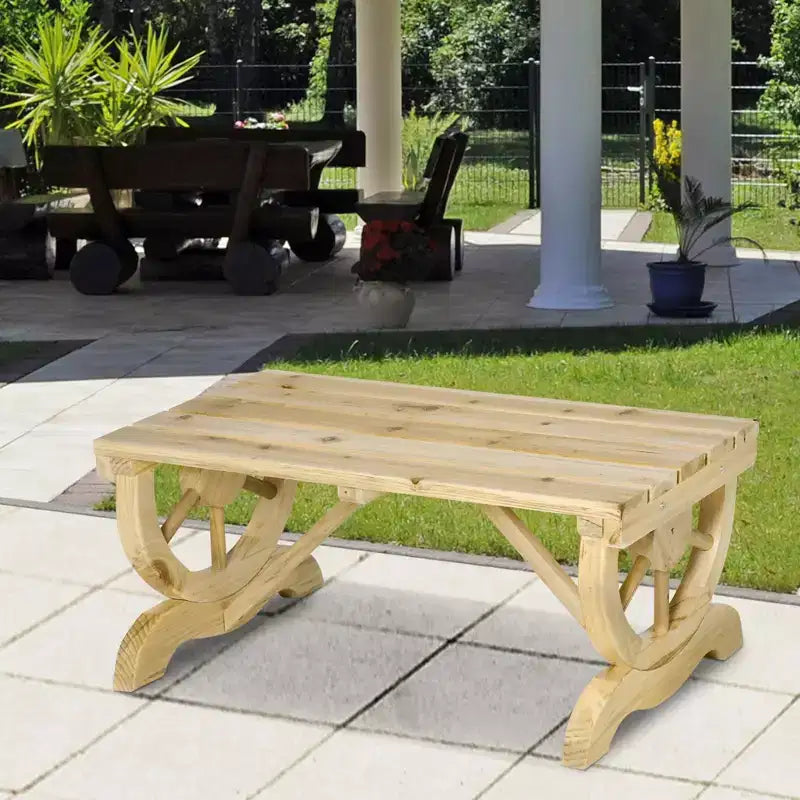 Banc de jardin Outsunny 2 places, banc de porche extérieur avec roues de chariot, pour cour arrière, patio, jardin