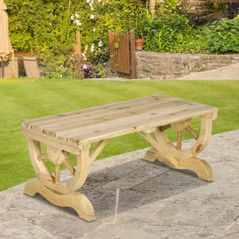 Banc de jardin Outsunny 2 places, banc de porche extérieur avec roues de chariot, pour cour arrière, patio, jardin