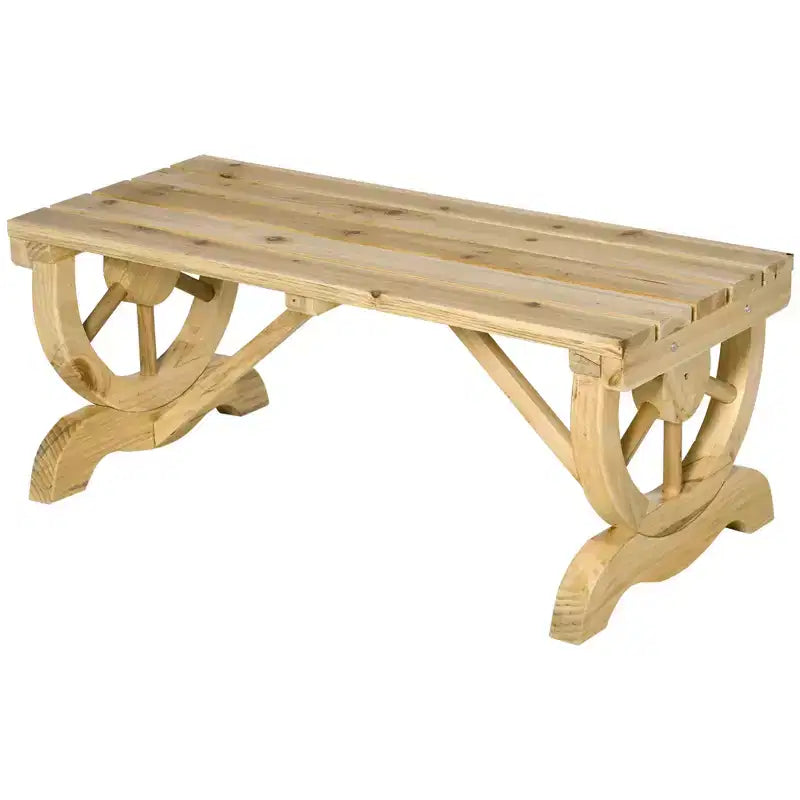 Banc de jardin Outsunny 2 places, banc de porche extérieur avec roues de chariot, pour cour arrière, patio, jardin