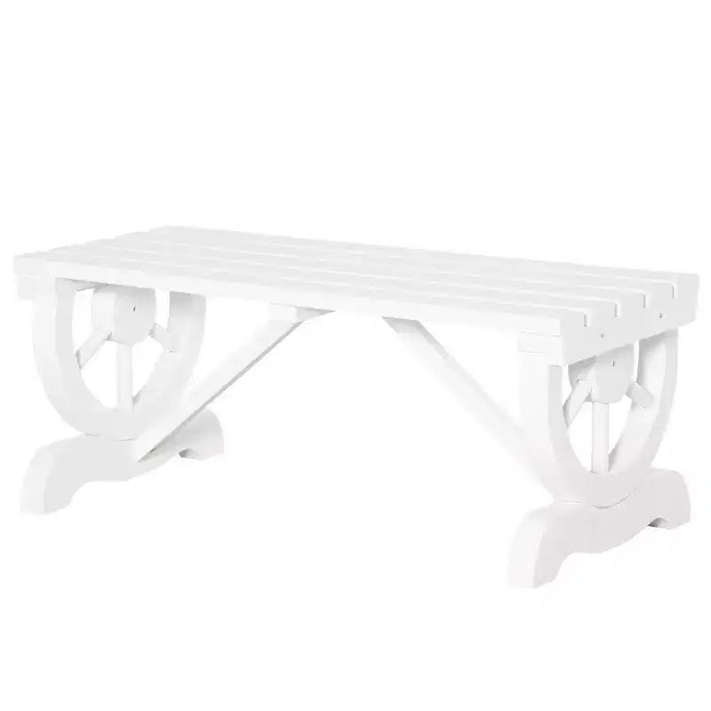 Banc de jardin Outsunny 2 places, banc de porche extérieur avec roues de chariot, pour cour arrière, patio, jardin