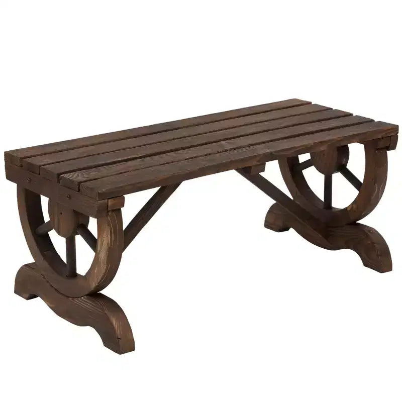 Banc de jardin Outsunny 2 places, banc de porche extérieur avec roues de chariot, pour cour arrière, patio, jardin