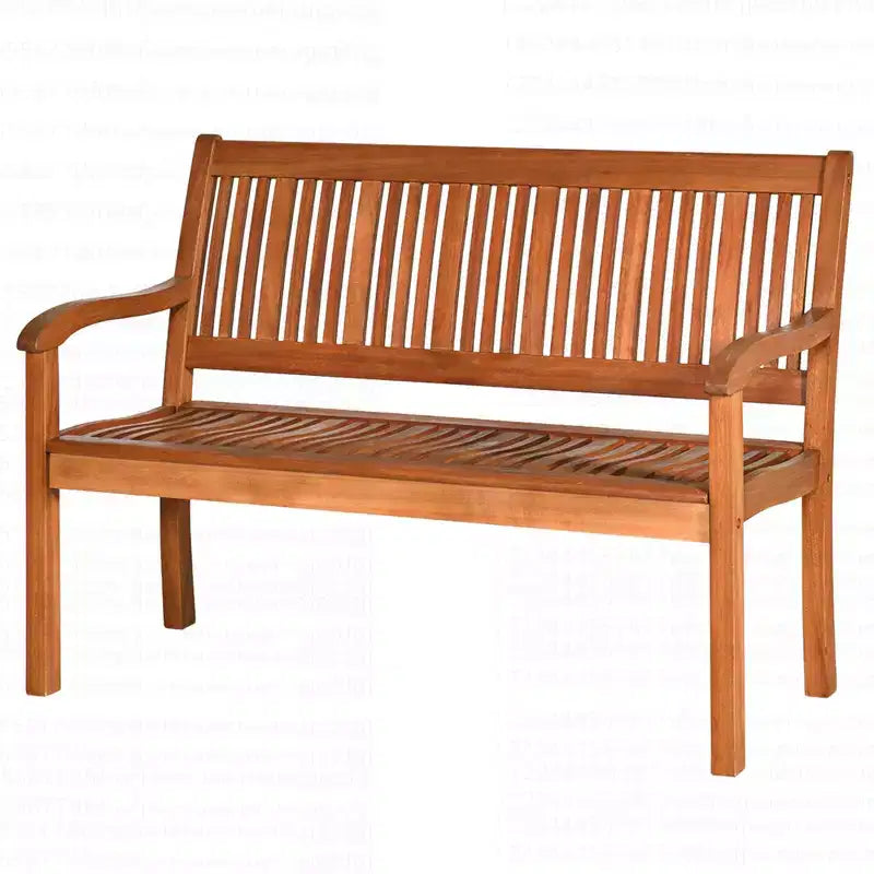 Banc de jardin d'extérieur 50'' deux places Costway, banquette en bois massif avec accoudoirs