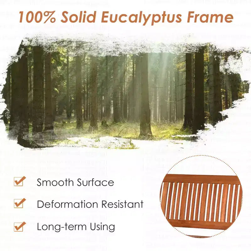 Banc de jardin d'extérieur 50'' deux places Costway, banquette en bois massif avec accoudoirs