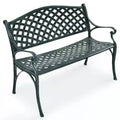Costway 40'' Outdoor Antique Garden Bench Aluminum Frame Seats Chair Patio Garden Furni