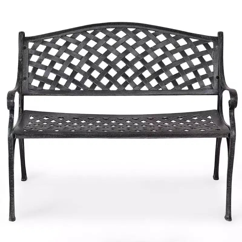 Costway Banc de jardin extérieur antique 40'' Cadre en aluminium Sièges Chaise Mobilier de jardin