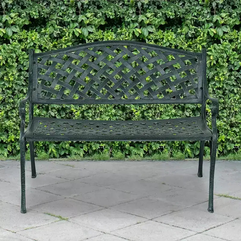Costway Banc de jardin extérieur antique 40'' Cadre en aluminium Sièges Chaise Mobilier de jardin