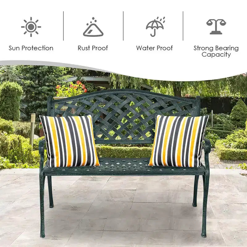 Costway Banc de jardin extérieur antique 40'' Cadre en aluminium Sièges Chaise Mobilier de jardin