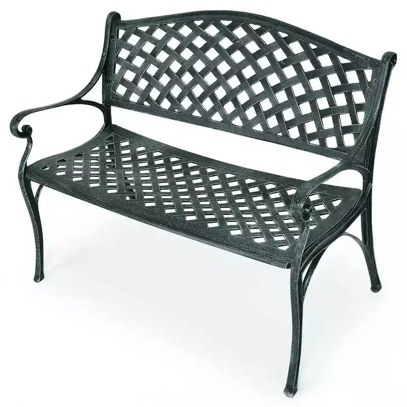 Costway Banc de jardin extérieur antique 40'' Cadre en aluminium Sièges Chaise Mobilier de jardin