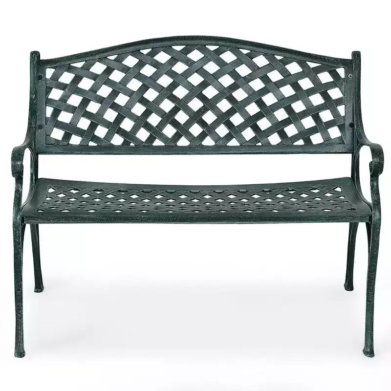 Costway Banc de jardin extérieur antique 40'' Cadre en aluminium Sièges Chaise Mobilier de jardin