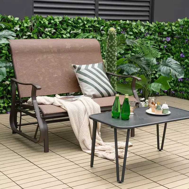 Costway Balancelle planeur 2 places pour terrasse, banquette, causeuse, chaise à bascule, dossier haut pour terrasse