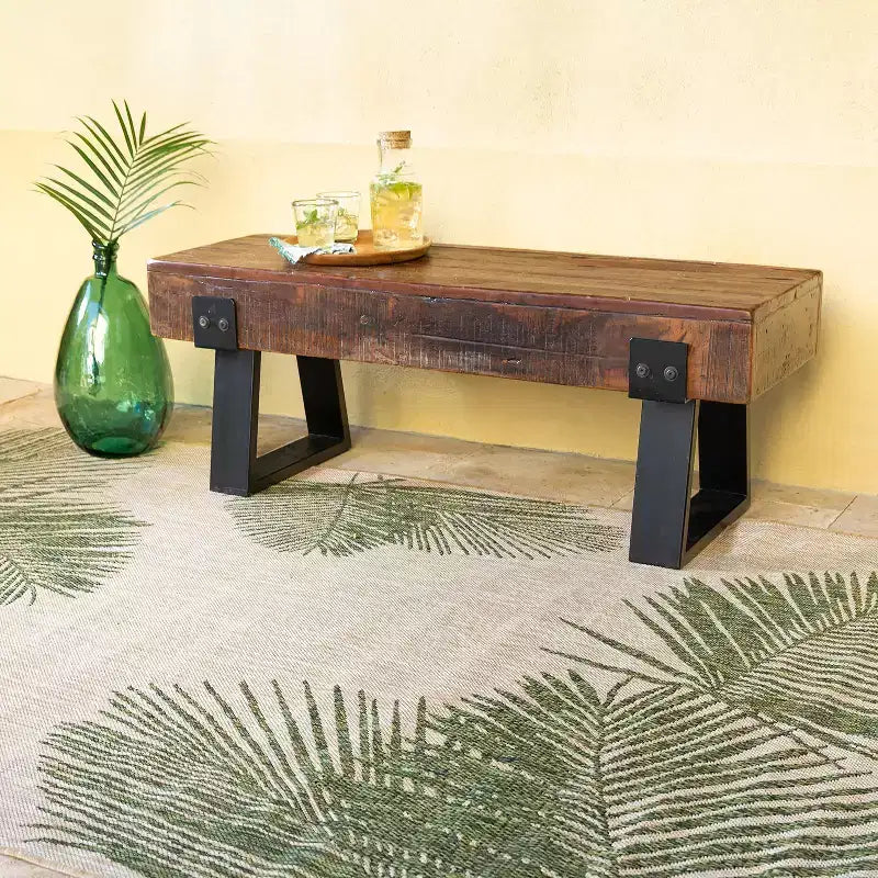 Banc d'intérieur/extérieur en bois recyclé Richland Evergreen