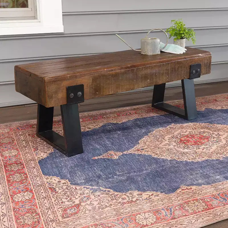 Banc d'intérieur/extérieur en bois recyclé Richland Evergreen