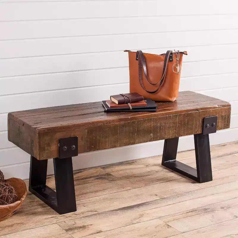 Banc d'intérieur/extérieur en bois recyclé Richland Evergreen