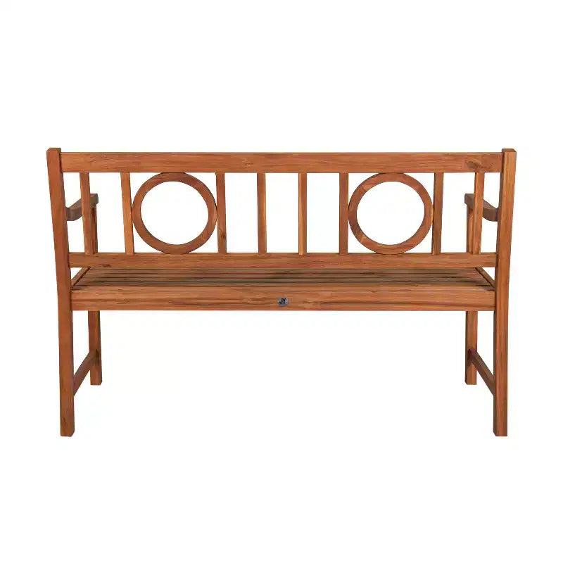 JONATHAN Y Apollo 51,2 Banc de jardin ou de patio en bois d'acacia avec dossier circulaire à 2 places, supporte jusqu'à 272 kg