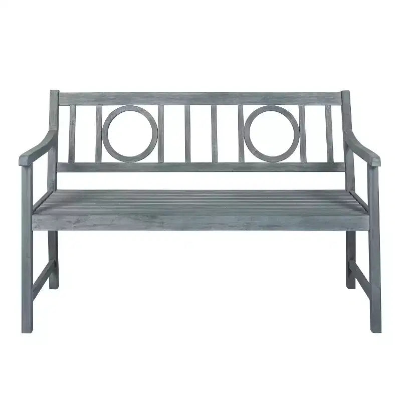 JONATHAN Y Apollo 51,2 Banc de jardin ou de patio en bois d'acacia avec dossier circulaire à 2 places, supporte jusqu'à 272 kg