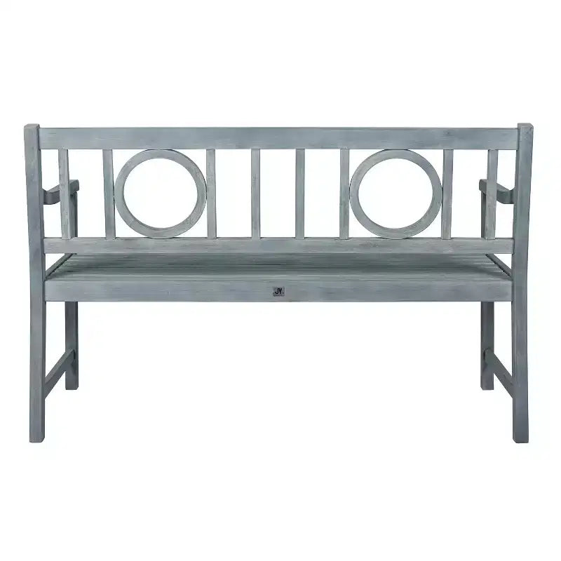 JONATHAN Y Apollo 51,2 Banc de jardin ou de patio en bois d'acacia avec dossier circulaire à 2 places, supporte jusqu'à 272 kg