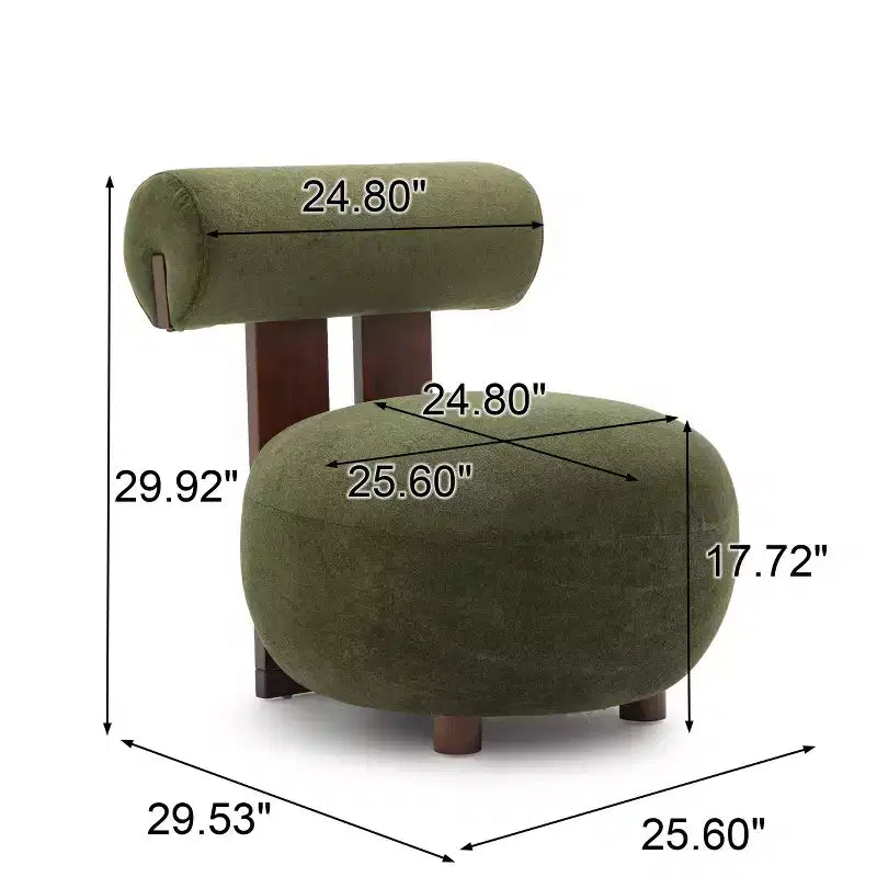 Christopher Knight Home Chariya, fauteuil d'appoint sculptural moderne en velours et bois d'hévéa, avec dossier cylindrique