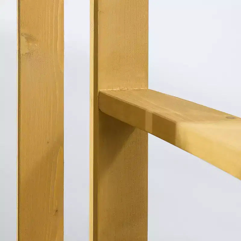 Banc d'extérieur en bois Outsunny 56, banc de jardin 2 places en bois avec assise à lattes, dossier et accoudoirs pour patio, véranda, bord de piscine, balcon