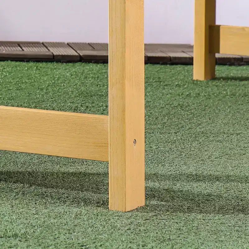 Banc d'extérieur en bois Outsunny 56, banc de jardin 2 places en bois avec assise à lattes, dossier et accoudoirs pour patio, véranda, bord de piscine, balcon