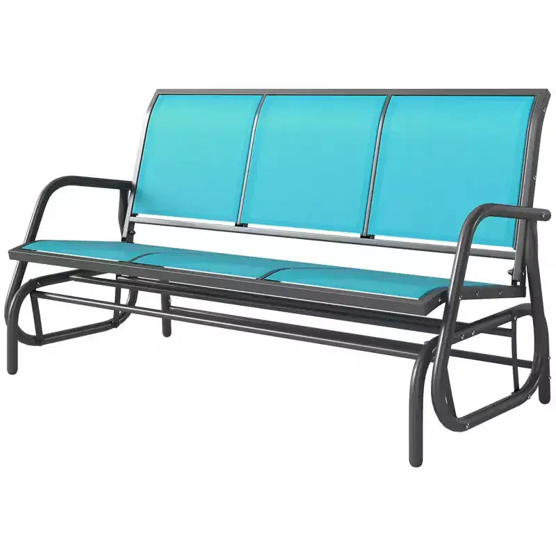 Banc à bascule Outsunny, balançoire de porche extérieur 3 places, tissu en maille respirant, cadre en métal
