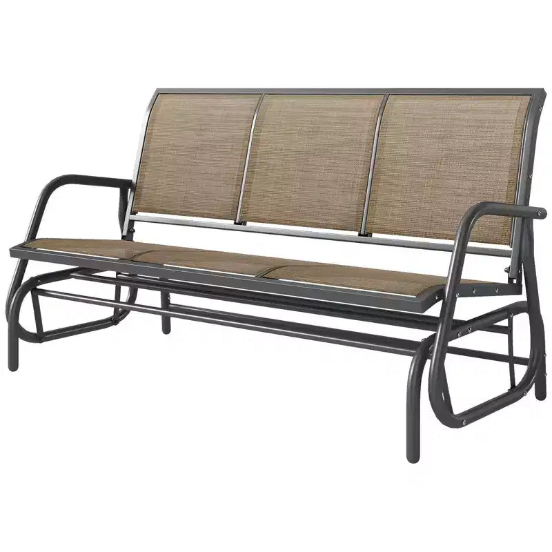 Banc à bascule Outsunny, balançoire de porche extérieur 3 places, tissu en maille respirant, cadre en métal
