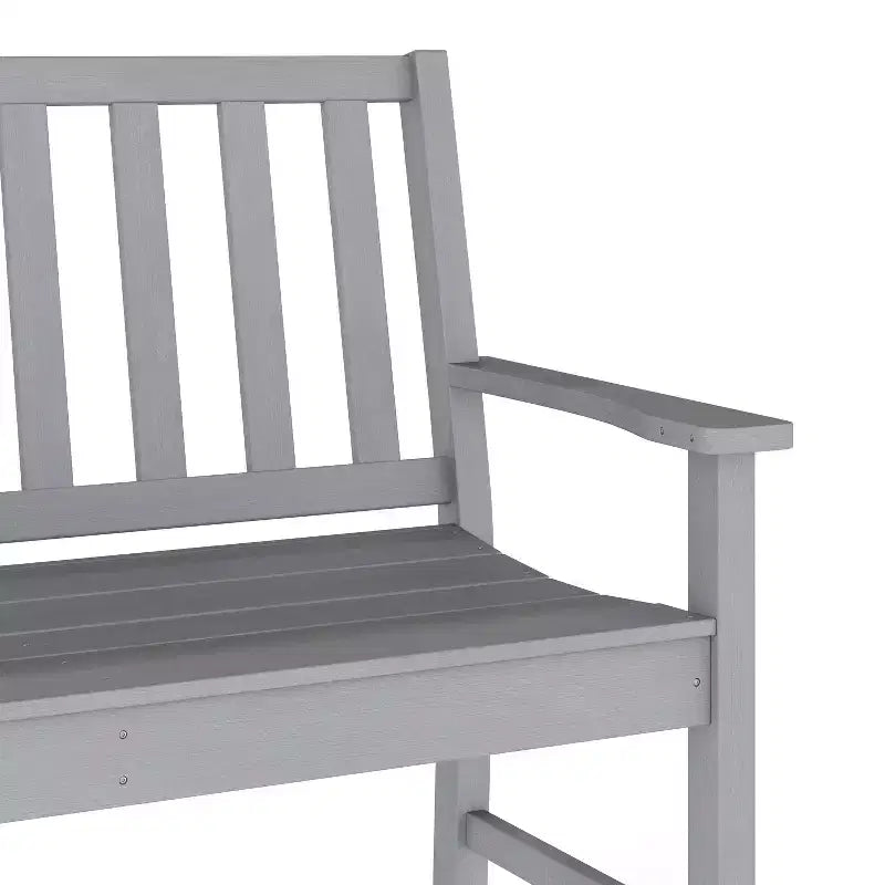 Banc Flash Furniture Ellsworth de qualité commerciale en PEHD recyclé, résistant aux intempéries, pour l'intérieur et l'extérieur, avec assise profilée