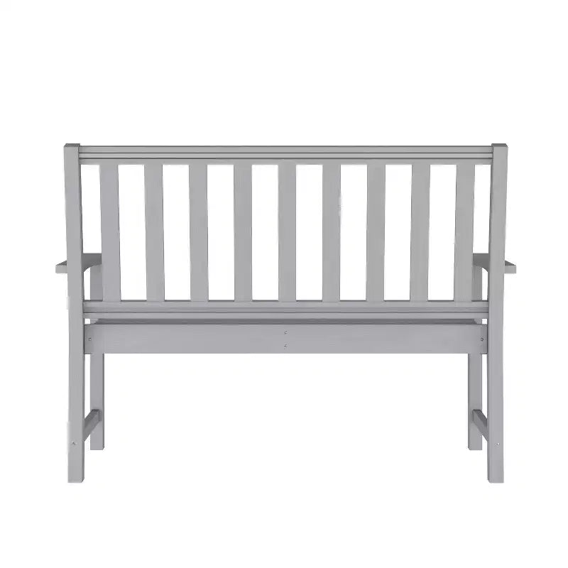 Banc Flash Furniture Ellsworth de qualité commerciale en PEHD recyclé, résistant aux intempéries, pour l'intérieur et l'extérieur, avec assise profilée