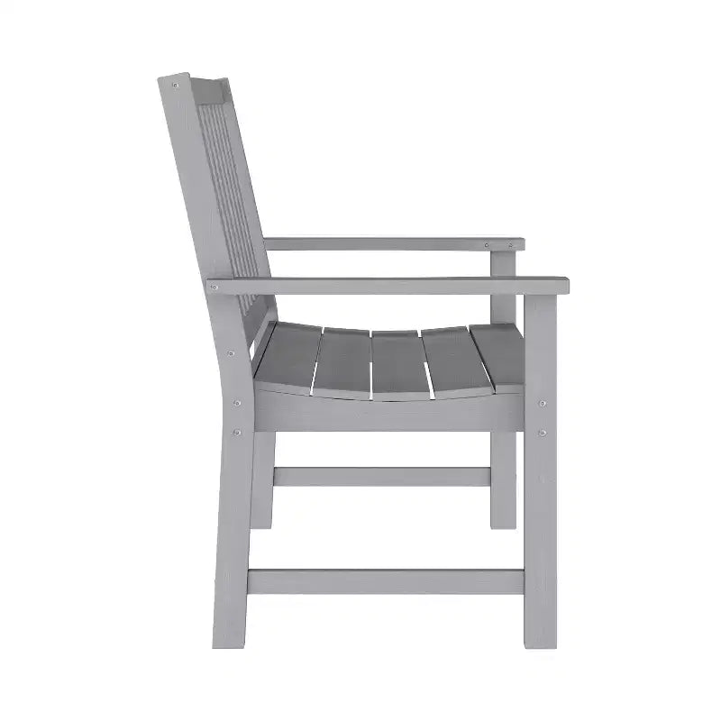 Banc Flash Furniture Ellsworth de qualité commerciale en PEHD recyclé, résistant aux intempéries, pour l'intérieur et l'extérieur, avec assise profilée