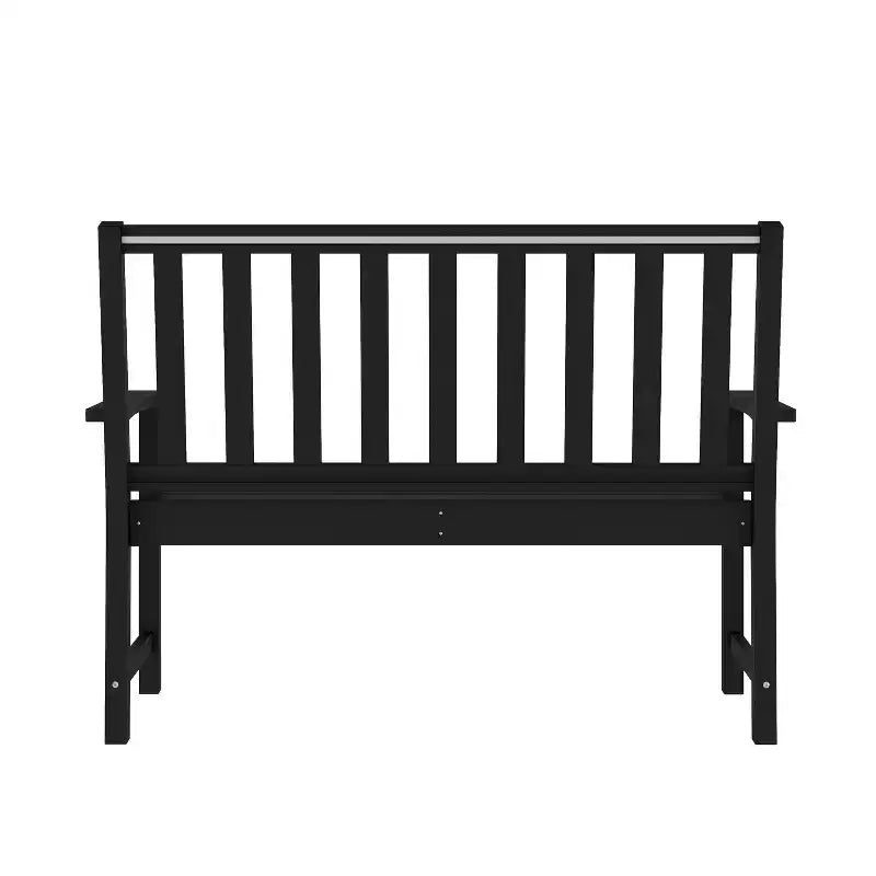 Banc Flash Furniture Ellsworth de qualité commerciale en PEHD recyclé, résistant aux intempéries, pour l'intérieur et l'extérieur, avec assise profilée