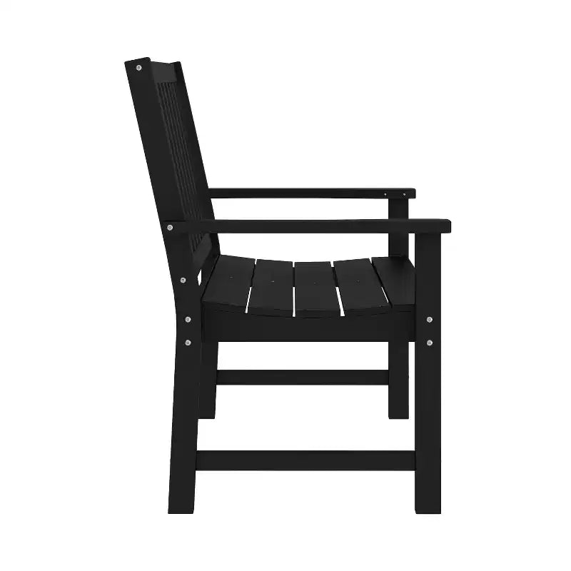 Banc Flash Furniture Ellsworth de qualité commerciale en PEHD recyclé, résistant aux intempéries, pour l'intérieur et l'extérieur, avec assise profilée