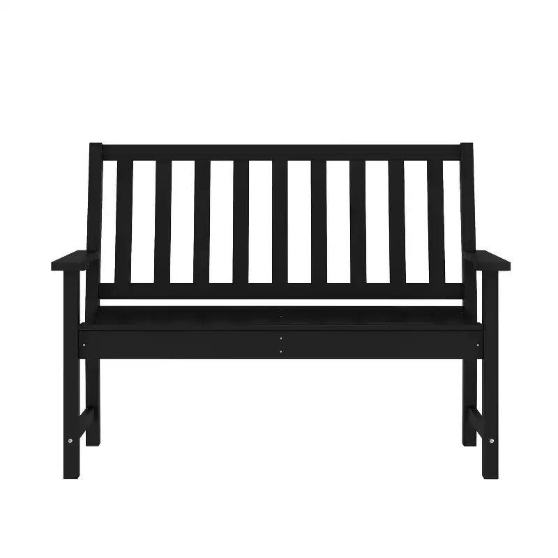 Banc Flash Furniture Ellsworth de qualité commerciale en PEHD recyclé, résistant aux intempéries, pour l'intérieur et l'extérieur, avec assise profilée
