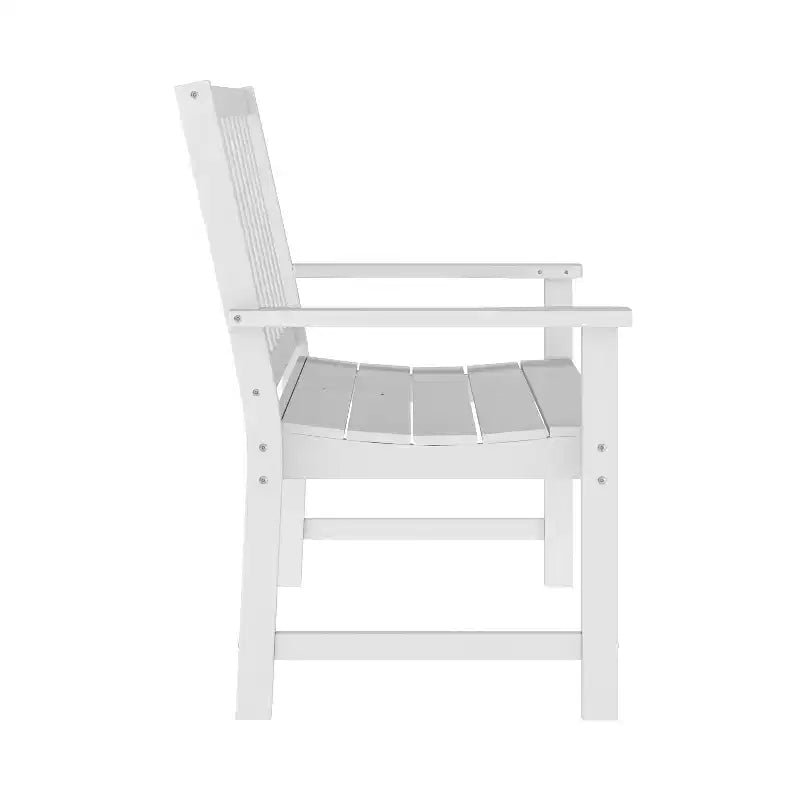 Banc intérieur/extérieur Emma et Oliver avec assise et accoudoirs profilés en PEHD recyclé
