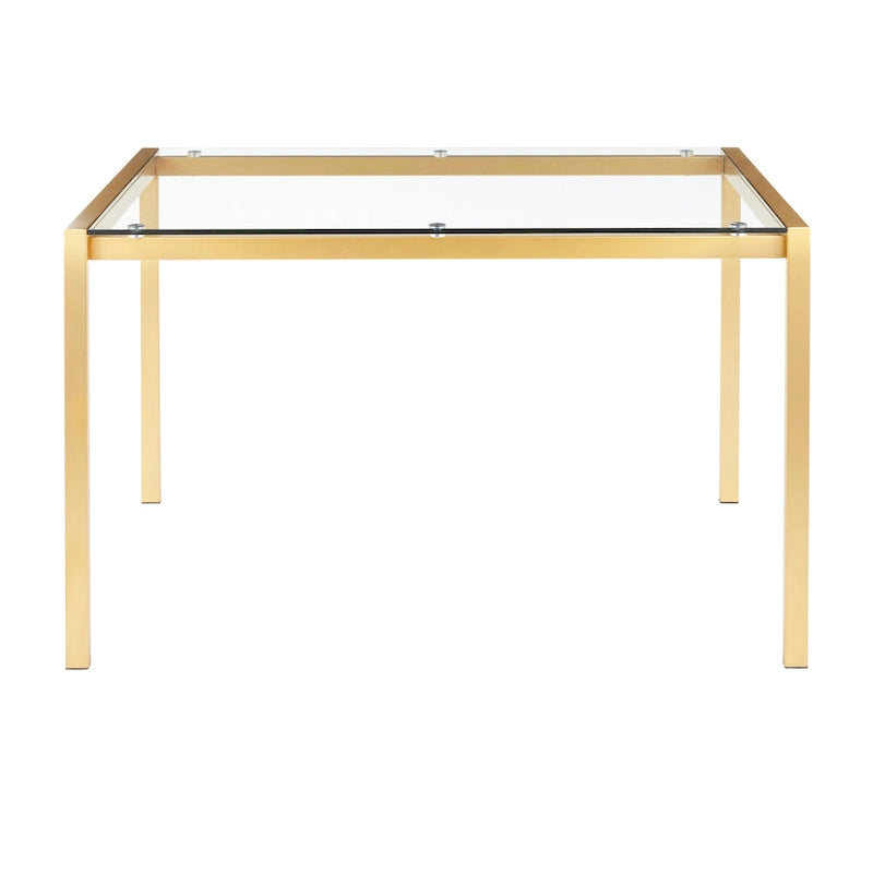 Table à manger Fuji contemporaine et glamour dorée - S/O