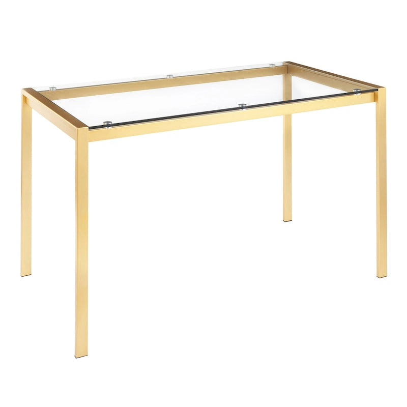 Table à manger Fuji contemporaine et glamour dorée - S/O