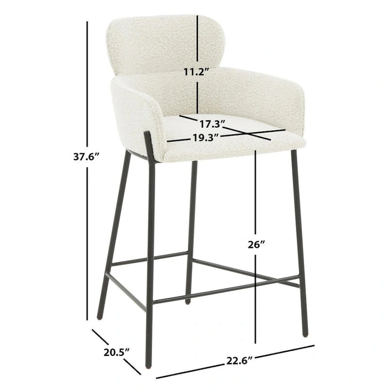 Tabouret de comptoir SAFAVIEH Couture Sejada de 66 cm – 58 cm L x 53 cm P x 96 cm H – 58L x 53P x 96H
