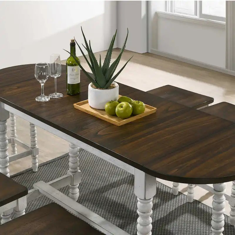 Table hauteur comptoir de 71 po avec rallonge Vexl Walnut de Furniture of America
