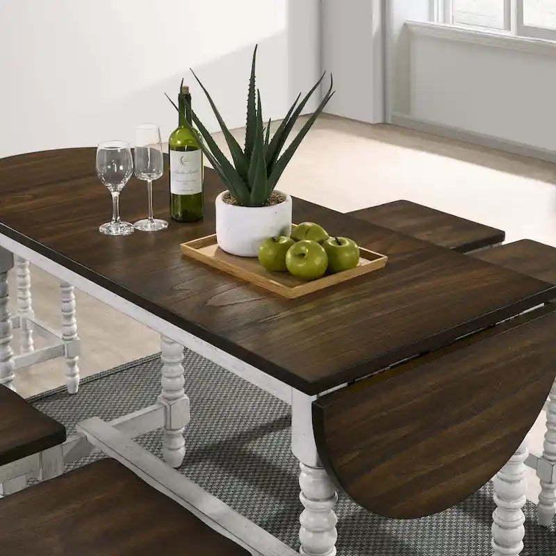 Table hauteur comptoir de 71 po avec rallonge Vexl Walnut de Furniture of America