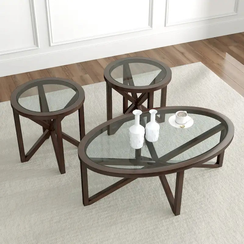 Collection de Tables Basses Modernes en Verre Trempé